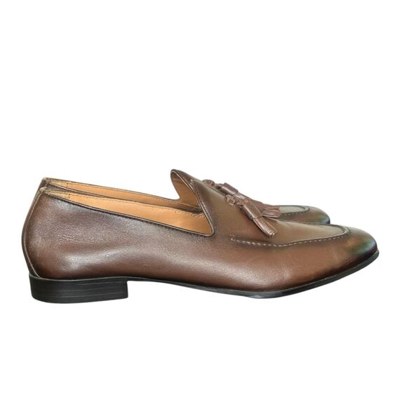 Zara Men’s Tassel Loafer Genuine Brown Leather Slip On Shoes Size 42 / 9 main image 8